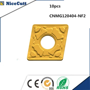 

10pcs CNMG120404-NF2 tungsten carbide lathe turning insert for steel lathe tool holders Freeshipping Nicecutt
