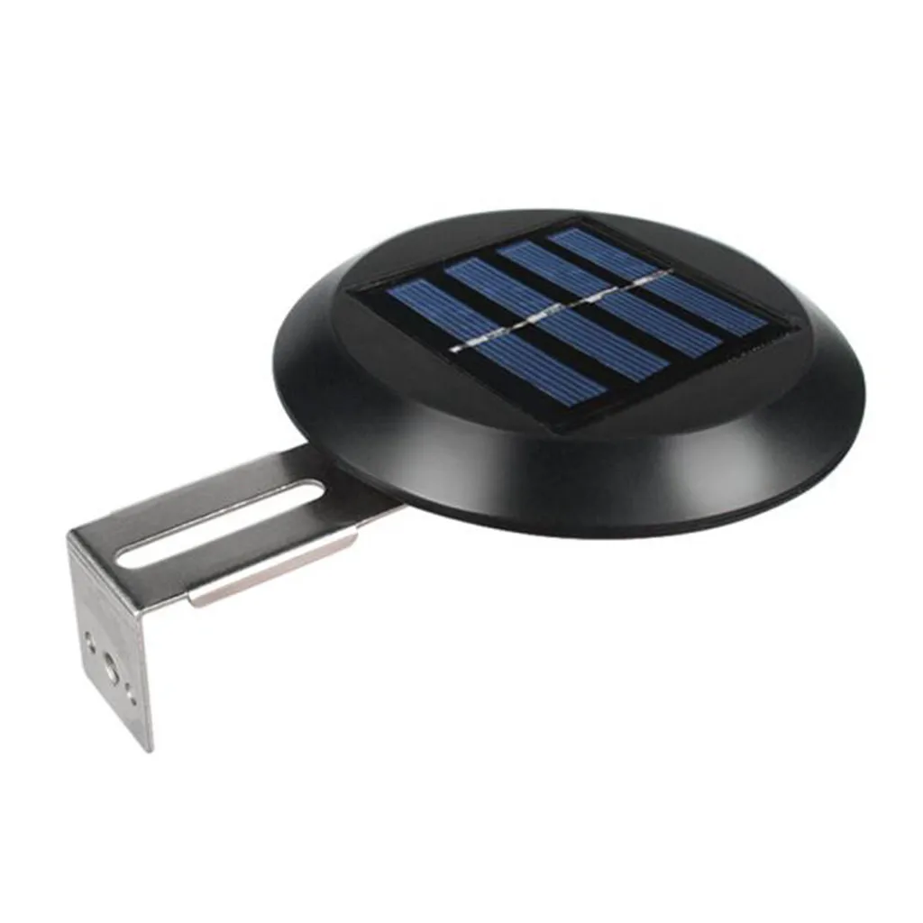 Black Солнечный настенный светильник 9led открытый водонепроницаемый садовый Двор Забор круглый светильник для раковины уличный светильник - Испускаемый цвет: Black