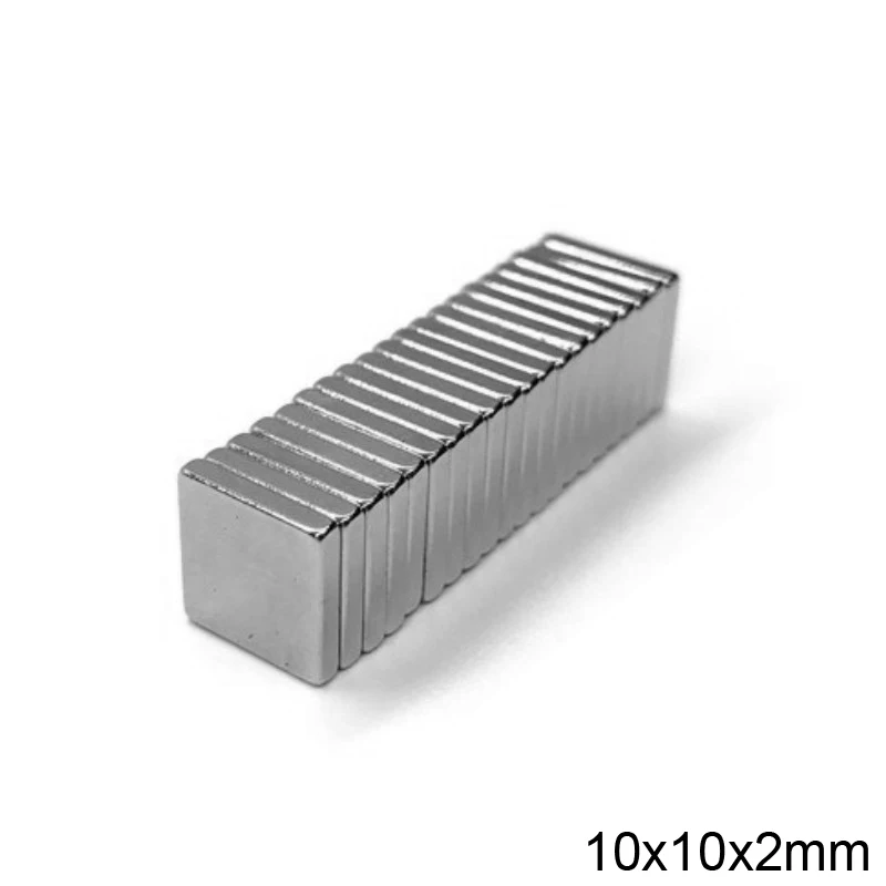 20/50/100/200/500 шт F 10x10x2 мм N35 Сильный квадратный неодимовый редкоземельный магнит 10*10*2