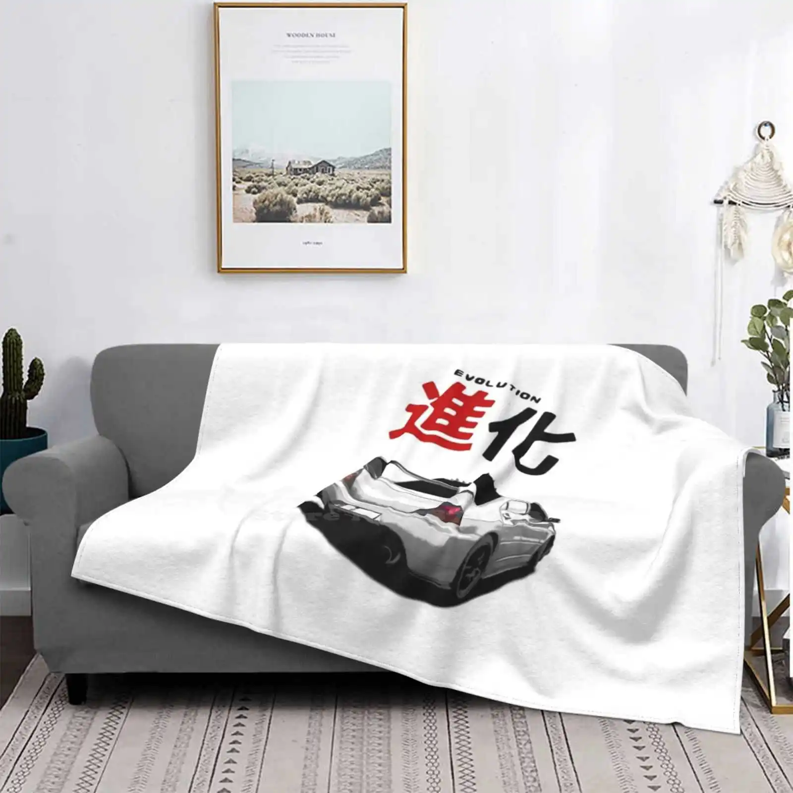 

Pearl White Lancer Evolution 9 Mr Rear For Home Sofa Bed Camping Car Plane Travel Portable Blanket Car Cars Automobile Motorcar