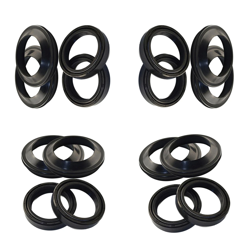 MagiDeal 4 Sets Motorcycle Front Fork Damper Oil Seal and Dust Seal Kit