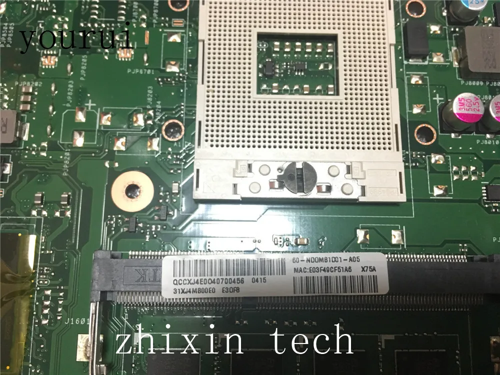  yourui For Original ASUS X75A X75VB Laptop motherboard REV2.0 4GB RAM integrated Fully test work