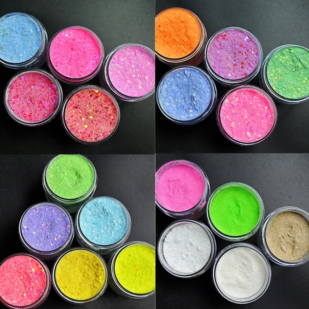 1oz/30grams Manicure Acrylic Nail Powder Mix Glitter 21 Colors Nail Art Decorations