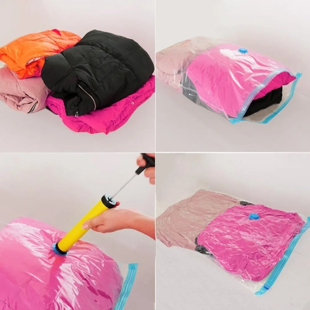 

New Large Space Saver Saving Storage Vacuum Seal Compressed Organizer Bag ( Air Pump Optional)