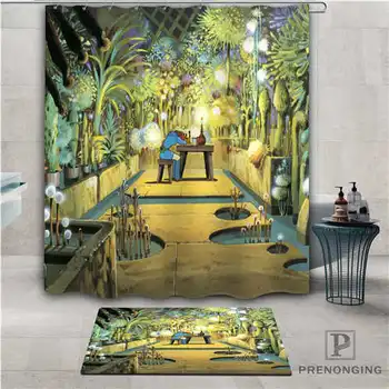 

Custom Hayao Miyazaki paintin Waterproof Shower Curtain Doormat Home Bath Bathroom Polyester Fabric Multi Sizes#2019-01-12-315