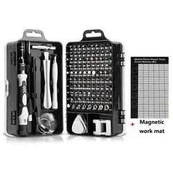 Diy 115 em 1 conjunto chave de fenda magnética torx phillips bits multifuncional precisão parafuso driver telefone pc reparação ferramentas manuais