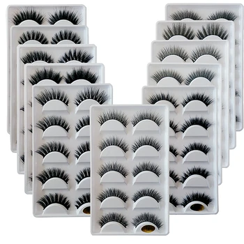 

wholesale 50/100 pairs/pack 3D Mink Lashes No packaging Full Strip Lashes Natural/Thick long False Eyelashes Makeup eyelashes