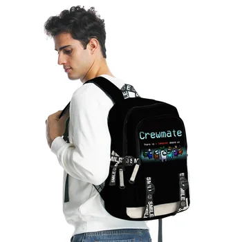 

Men Travel Backpack Game Among Us Boys Girls School Bags Oxford 3D Print Cartoon Black Accessories Men Women 3D Backpacks