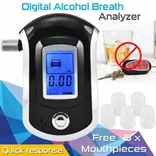 Breath-Alcohol-Tester Police Digital Professional 5-Mouthpieces with Lcd-Dispaly