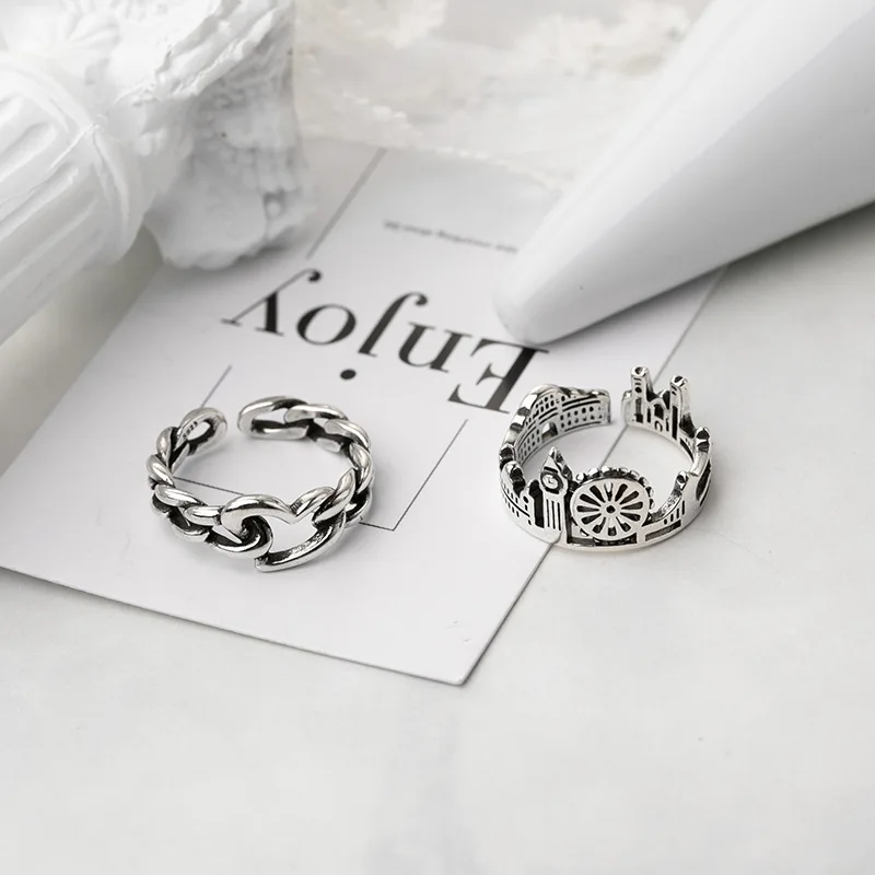 

Ring female personality hip-hop punk opening adjustable index finger joint ring cold wind niche ins retro ring anillos de mujer