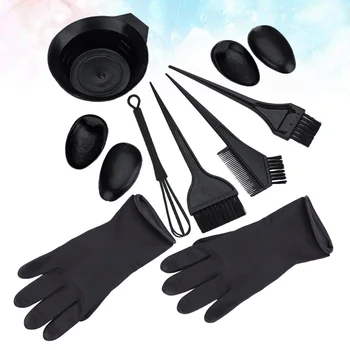 

1 Set Coloring Brushes Dye Mixer Gloves Set Hair Treatment Bowl for Salon Home