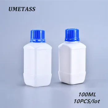 

UMETASS 100ML Square HDPE reagent bottle Leakproof Liquid Glue container Empty refillable bottles 10PCS/lot