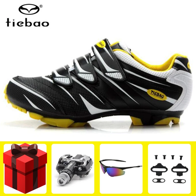 

Tiebao cycling shoes sapatilha ciclismo mtb Mountain Bike SPD pedals set Sneakers Men Self-Locking chaussure vtt Bicycle Shoes