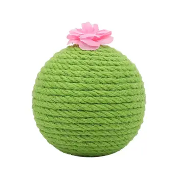 

Cat Scratching Ball Eco-Friendly Sisal Cactus Shaped Cat Tumbler Toy Cat Teaser Bell Balls with Catnip