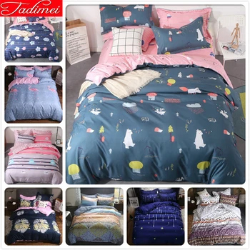 

150x200 180x220 200x230 220x240 Quilt Duvet Cover 3/4pcs Bedding Set Adult Kid Soft Cotton Bed Linen Single Full Queen King Size
