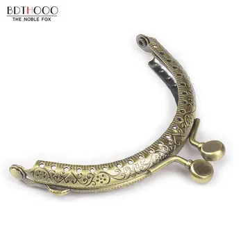 

10pcs/lot 8.5cm Metal Purse Frame Handle for Clutch Bag Handbag Accessories Making Kiss Clasp Lock Bronze Tone Bags Hardware