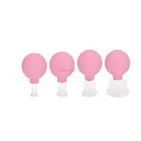 1-4pcs Vacuum Cupping Cups Set Rubber Head Glass Anti Cellulite Massage Chinese Therapy Face Cupping Set Cans For Health Massage 1