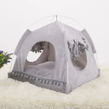 

Pet Bed For Cats Dogs Soft Nest Kennel Bed Cave House Sleeping Bag Mat Pad Tent Pets Winter Warm Cozy Beds S_XL 2 Colors
