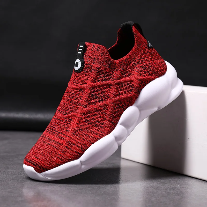 

Mesh Breathable Men's 2019 Autumn New Style Comfortable Elasticity Children Sports Shoes Slip-on Knitted Deodorizing wa zi xie