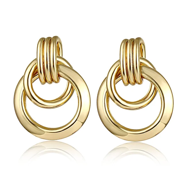 FNIO Fashion Vintage Earrings For Women Big Geometric Statement Gold Metal Drop Earrings 2020 Trendy Earings Jewelry Accessories LNI00867-1