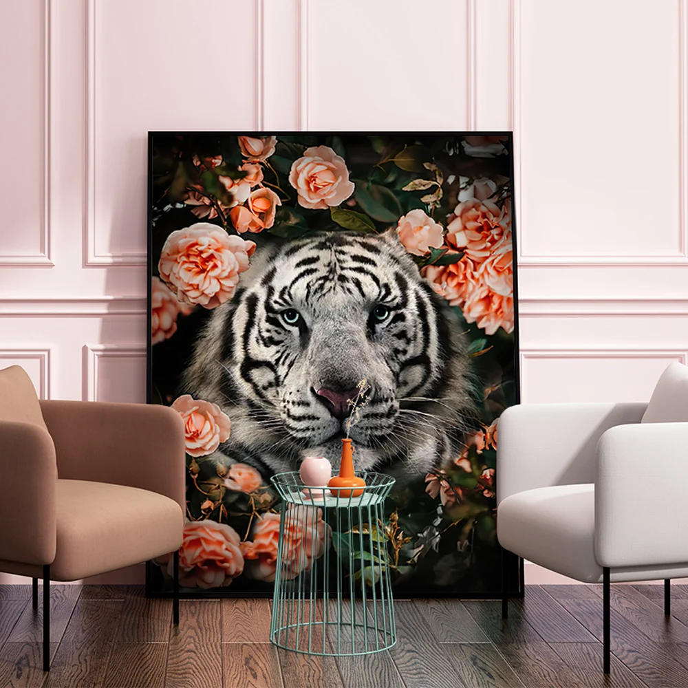 80x100cm Frameless Oil Painting By Numbers Large Size On Canvas Animals