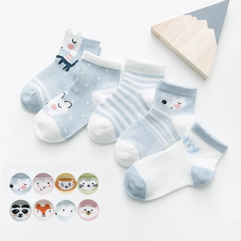 Infant Baby Socks Baby Socks for Boys Girls Cotton Mesh Newborn Toddler First Walkers Clothes Accessories 5Pairs/lot baby socks