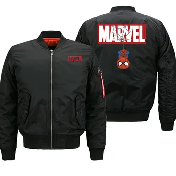 

Spiderman Male Bomber Jackets Hip Hop Funny Brand Pilot Outwear 2019 Winter Casual Zipper Coat Men Military Tactical Costume Men