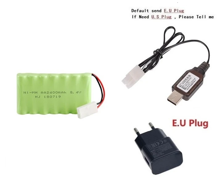 Red Модель M) Ni-MH 8,4 v 2400mah батарея+ USB зарядное устройство для радиоуправляемых игрушек автомобиль Танк Поезд Робот Лодка пистолет AA 8,4 v перезаряжаемый аккумулятор - Цвет: Red