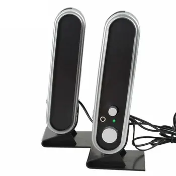 

2 Pcs USB Power Computer Speakers Stereo 3.5mm with Ear Jack for Desktop PC Laptop Stereo Sound Music Player