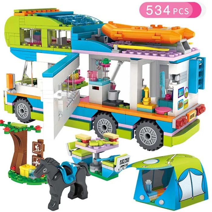 Friends Series Building Blocks Sand Beach Camping Car Camper Vehicle Figures Bricks Toys Kids | Игрушки и хобби