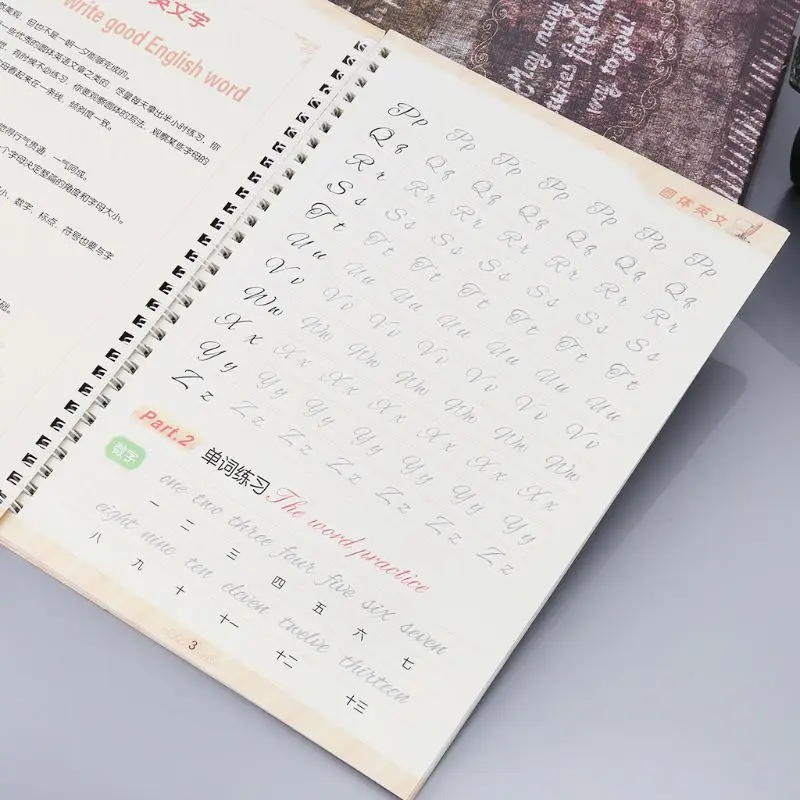 Cursive Writing English Calligraphy Copybook For Adult Children Exercise Groove Handwriting Practice Book