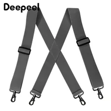 Deepeel 1pc 5*120cm New Fashion Wide Men's Suspender Black Hook Buckle 4 Clip Stretch Male Jockstrap Work Braces Men Accessories