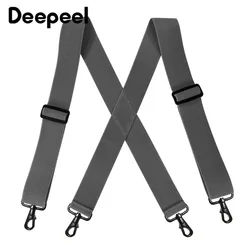 Deepeel 1pc 5*120cm New Fashion Wide Men's Suspender Black Hook Buckle 4 Clip Stretch Male Jockstrap Work Braces Men Accessories
