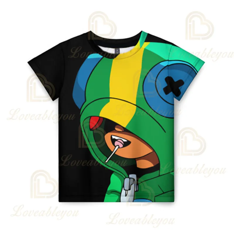 

Shoot Game 3D Print T-shirts Men Clothing Cute Shirts Children Cute Crow Shoot Kids Star Leon Child Tops Boys Girls