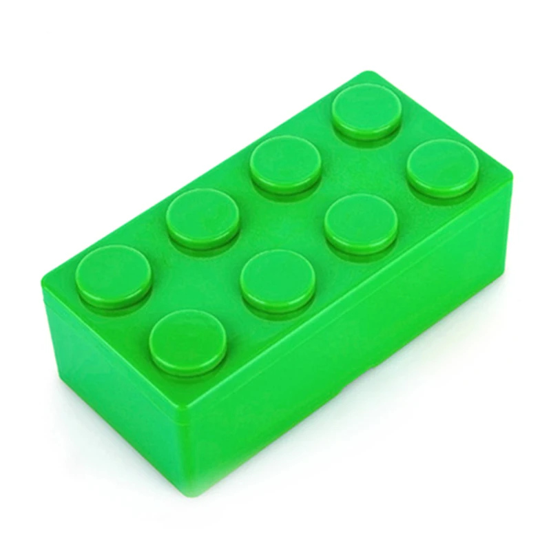 Креативная коробка для хранения строительных блоков формы пластиковое хранение с экономией пространства коробка Наложенная настольная Удобная офисная домашняя - Цвет: Green RectangularBox