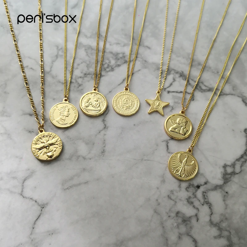 Модное ожерелье Peri'sbox с золотыми искусственными драгоценными камнями