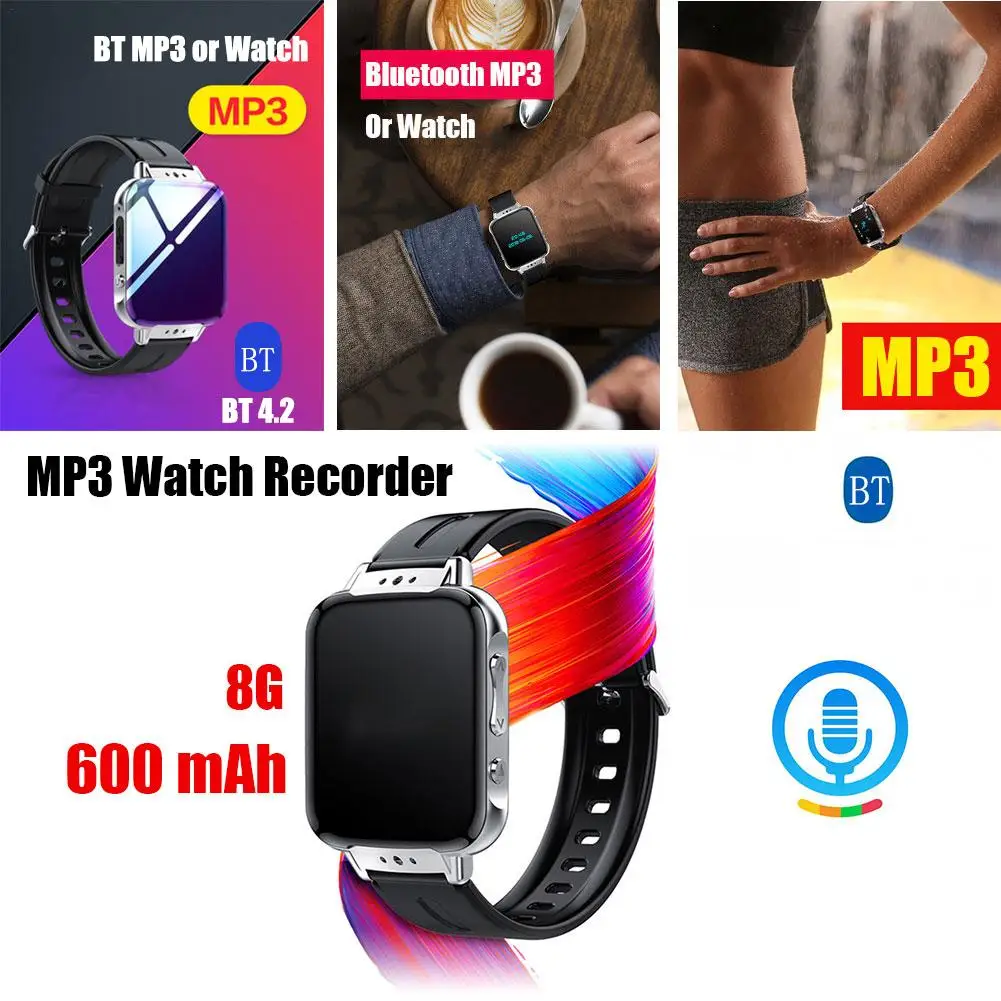 S11 8GB Watch Bluetooth Running Mp3 Sports Pedometers Lossless Music Player E-Book Mini Student Walkman Hifi With Headphones