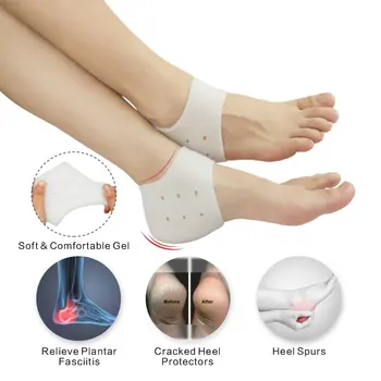 

1 Pair Breathable Silicone Moisturize Gel Heel Socks Foot Feet Ankle Skin Protection Care Girls Anti Cracking Socks Protectors