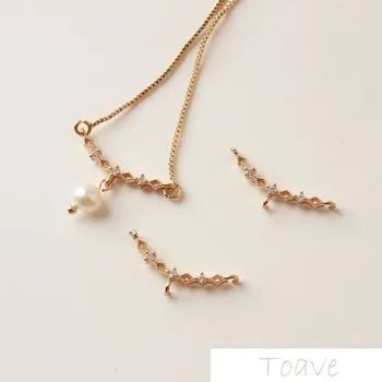 

6pcs Simple temperament zircon miniature arc three hanging color retention electroplating pendant DIY material accessories