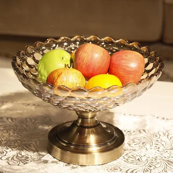 

High quality material European-style high-grade crystal fruit plate perfect design glass fruit plate multi-purpose living room h