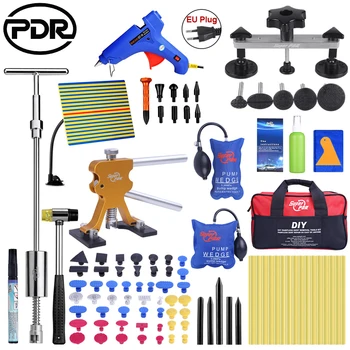 

PDR Tools Paintless Dent Repair Kit with Car Dent Puller Slide Hammer Suction Cup Glue Gun Dent detection board Pump Air Bag