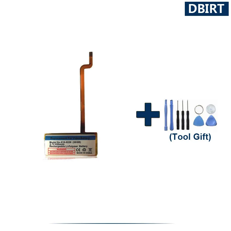 Batteria Regalo 650Mah 616-0229 Per Apple Ipod G5 Classic 6Th 7Th Video 30Gb 120Gb 160Gb 256Gb A1036 A1136 Accumulatore Akku