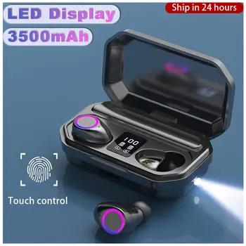 

Wireless Headphones Bluetooth 5.0 Earphones 3500mAh Touch Control Earbuds TWS Sport Headset Noise Cancel LED Display Waterproof