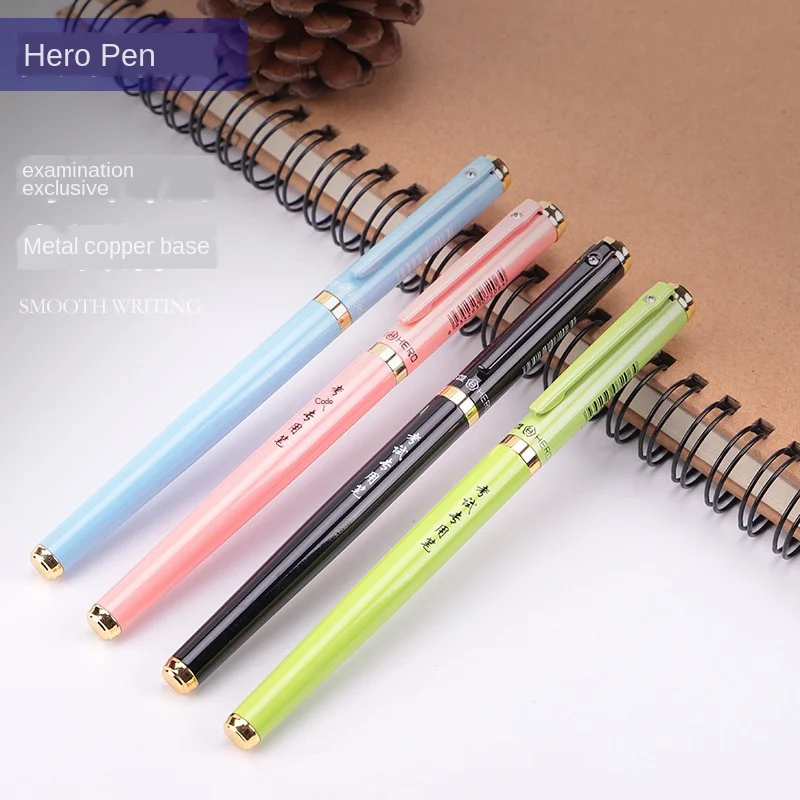

Hero 3112 Classic Fountain Pen Set Vintage Stainless Steel Cap Authentic Quality Extra Fine 0.38 Ink Pen Writing Gift Set