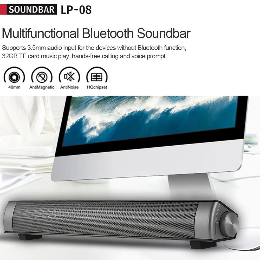 Звуковая панель Bluetooth колонки домашний кинотеатр Бас Сабвуфер Hands-free Soundbox Колонка AUX TF карта воспроизведения музыки для ТВ смартфонов