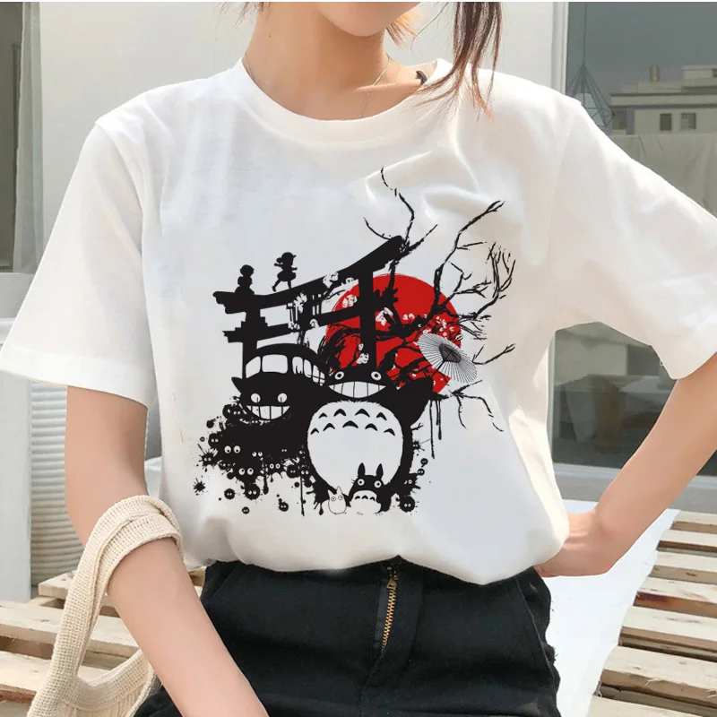

totoro Spirit Away t shirt camiseta mujer Studio Ghibli female t-shirt Japanese cartoon Anime women tshirt Miyazaki Hayao shirt