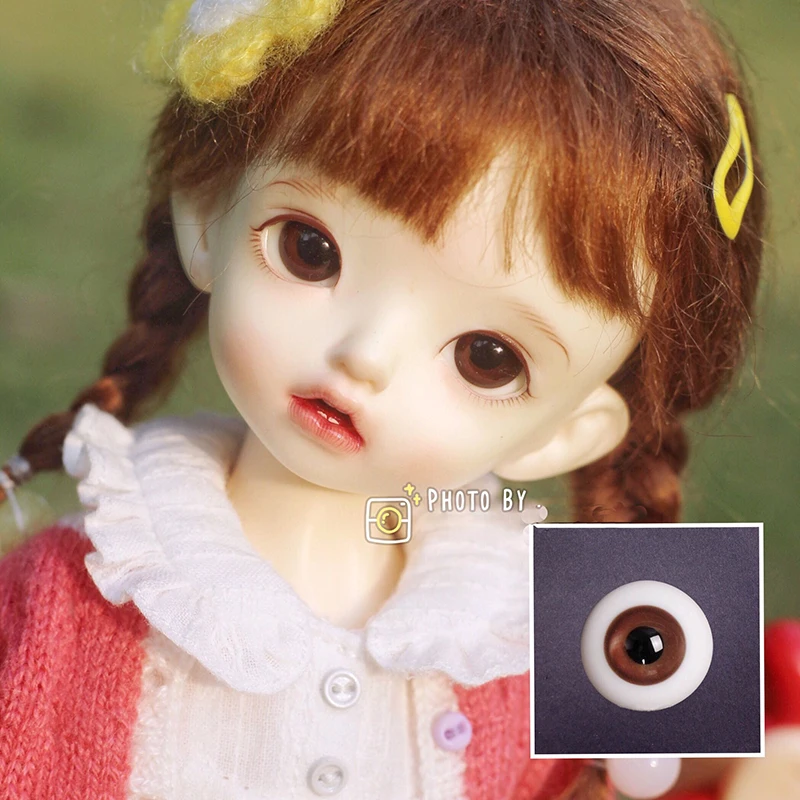 Adollya BJD Doll Accessories Eyes for Doll 10mm/12mm/14mm/16mm/18mm Eyeball Brown Glass Suitable for 1/12 1/8 1/6 1/4 1/3 Dolls doll accessories,doll eyes,doll eyewear accessories,glass doll eyes