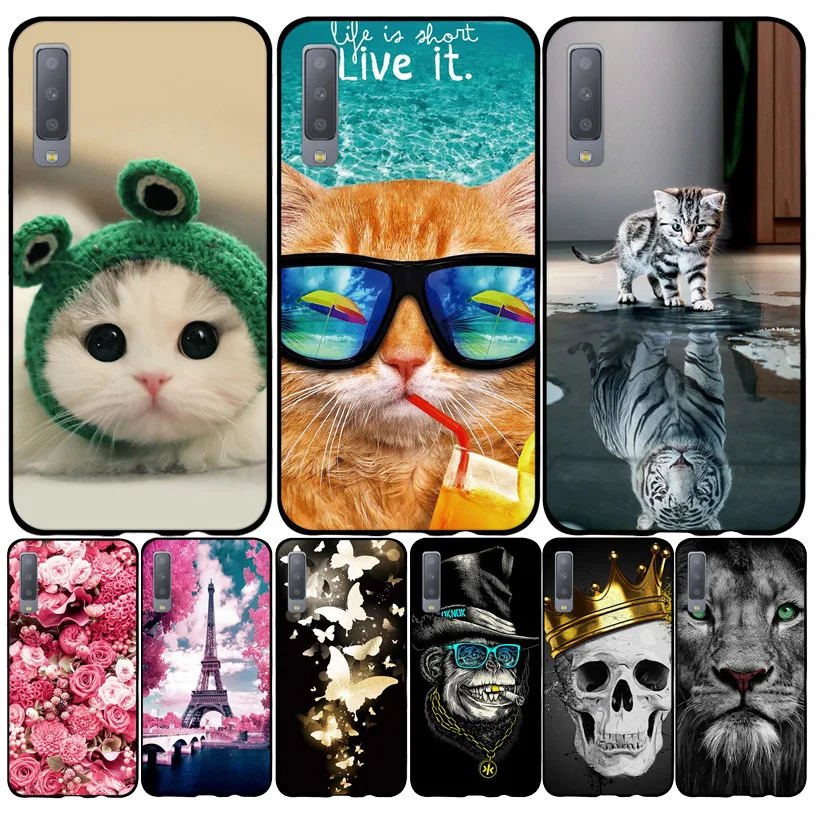 

Soft Silicone Cases For Samsung Galaxy A7 2018 Cover Silicone Printing Back Case Covers For Samsung A7 2018 A750 A750F 6.0 Inch