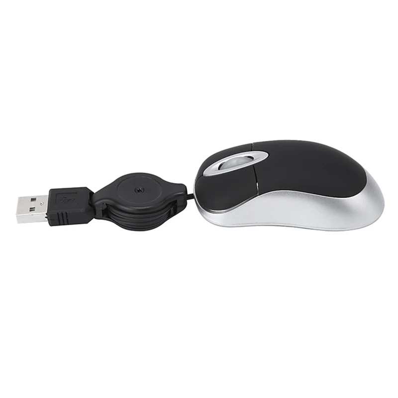 Мини USB Проводная мышь выдвижной кабель крошечная маленькая 1600 dpi оптическая