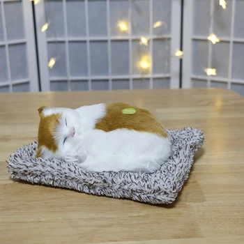 

Cat Toy With Sound Car Decorations Stuffed Plush Kids Toys Sleeping Animals Birthday Chritmas Gift Lifelike Kitten